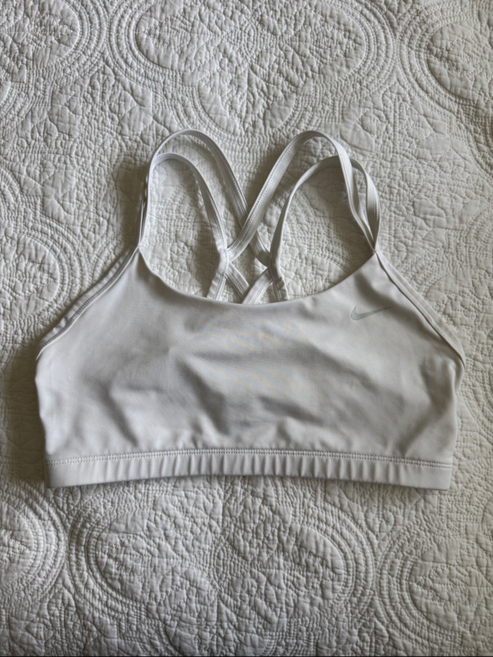 Nike DriFit White Strappy Sports Bra